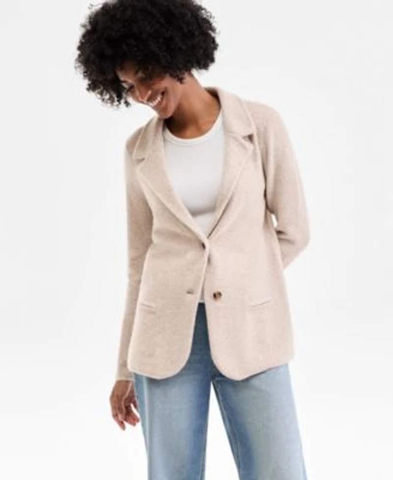 Charter Club Womens 100 Cashmere Blazer Xs 3x Macys Exclusive