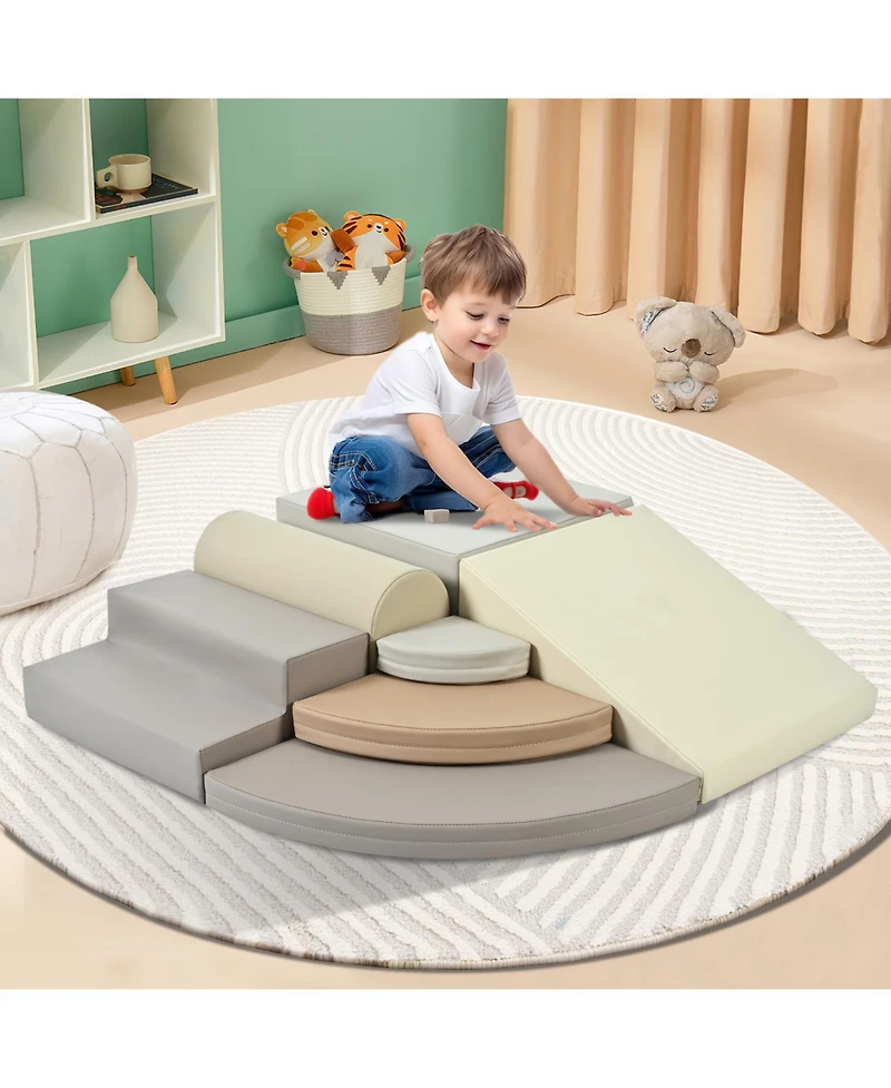 Streamdale Pizza-Shaped Soft Foam Climbing Blocks for Toddlers