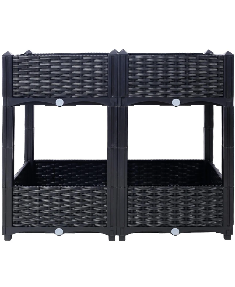 Streamdale Elevated Planter Bed with Drainage, 31.5"x15.7"x27.7