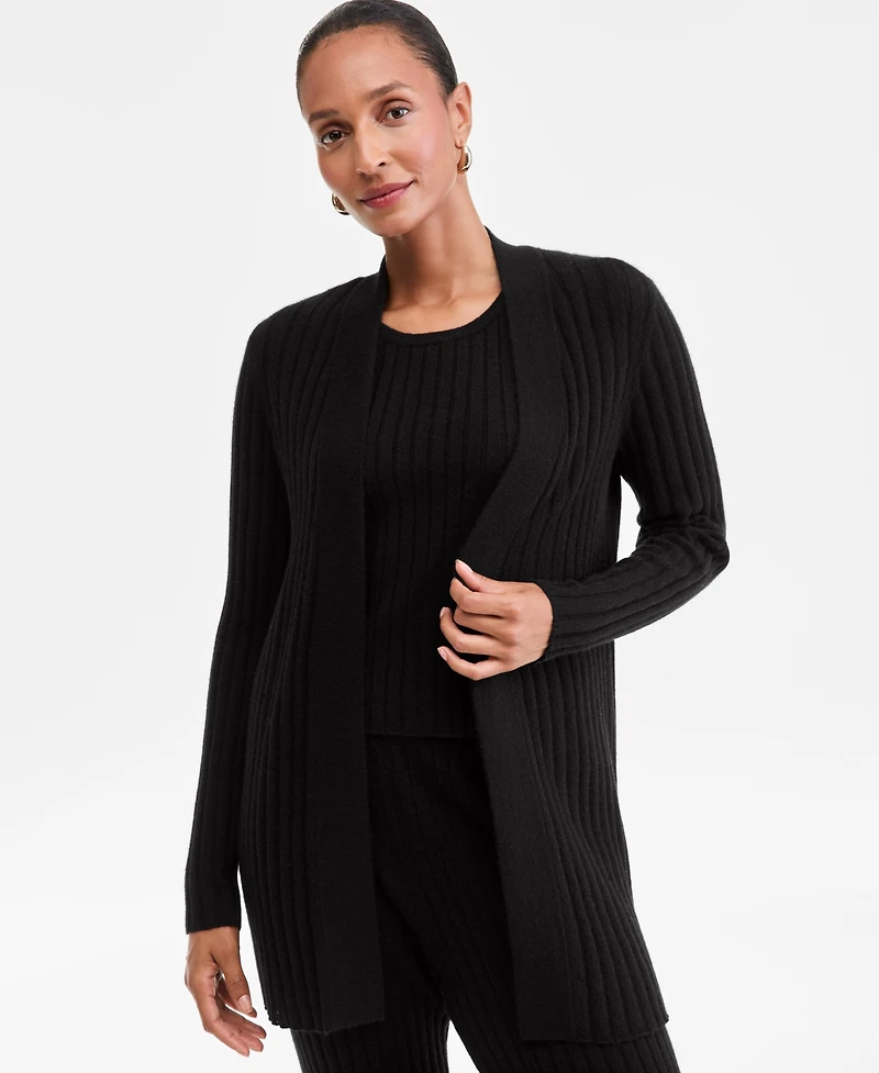 Charter Club Women's 100% Cashmere Ribbed Long Cardigan, Macy's Exclusive
