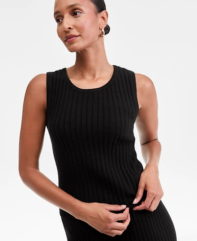 Charter Club Women's 100% Cashmere Ribbed Sleeveless Sweater, Macy's Exclusive