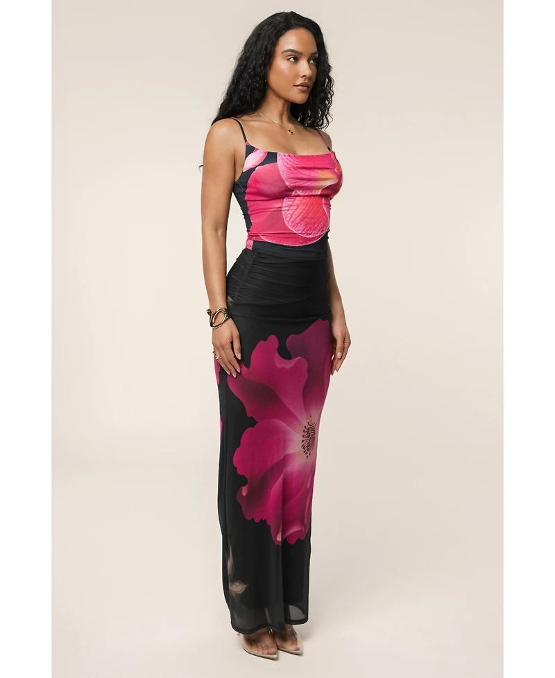 Jluxlabel Women's Floral Blooming Dawn Maxi Skirt