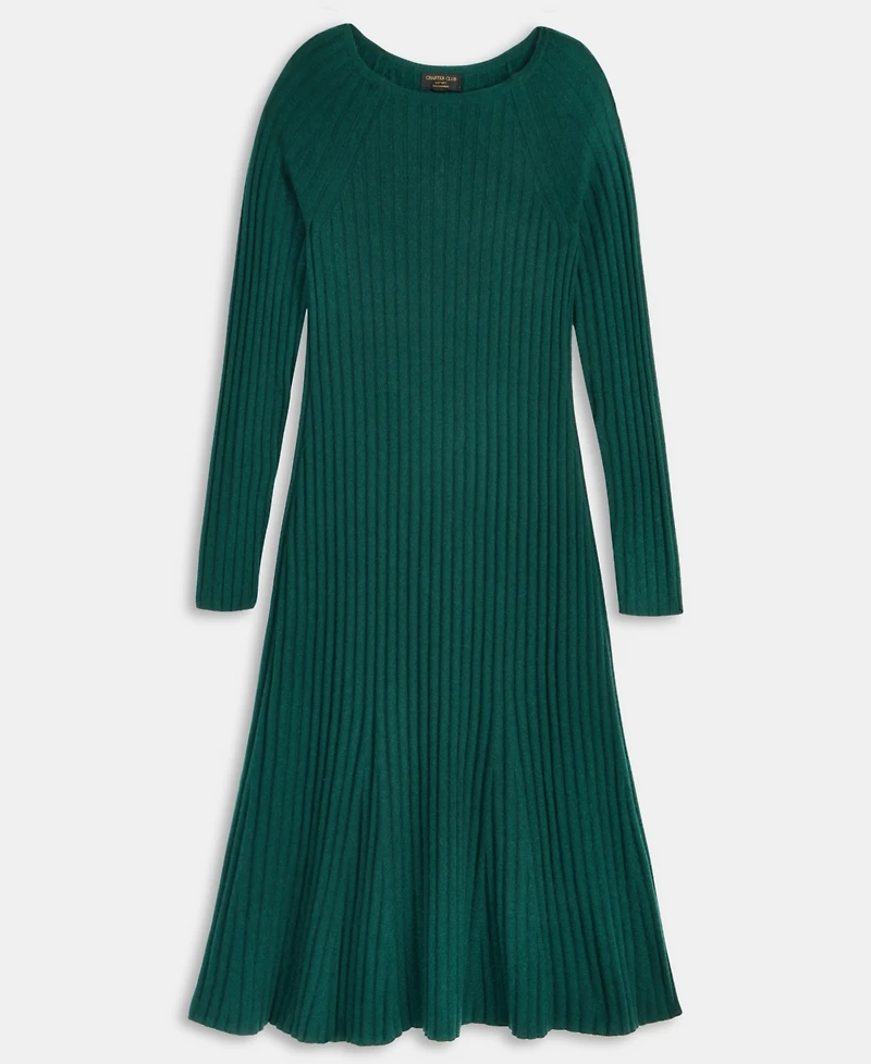 Charter Club Women's 100% Cashmere Ribbed Midi Sweater Dress, Macy's Exclusive