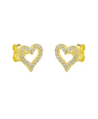 Spero London Heart Sterling Silver Stud Earrings
