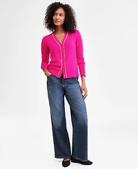 Charter Club Women's 100% Cashmere V-Neck Rhinestone Cardigan, Macy's Exclusive