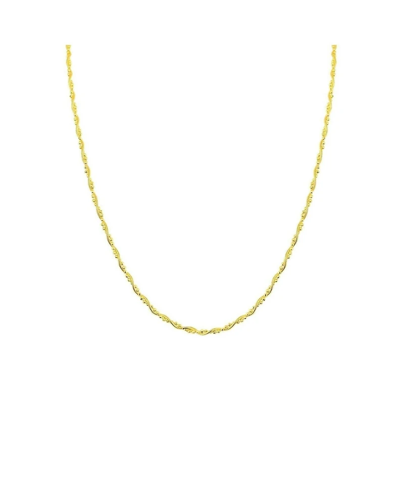Spero London Twisted Beads Sterling Silver Chain Necklace