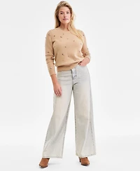 Charter Club Women's 100% Cashmere Embellished Chunky Crewneck Sweaters, Macy's Exclusive