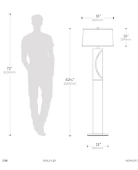 Nova of California 63" Metal Half Moon Floor Lamp