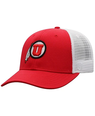 Top of the World Men's Red/White Utah Utes Victory Baseline Adjustable Trucker Hat