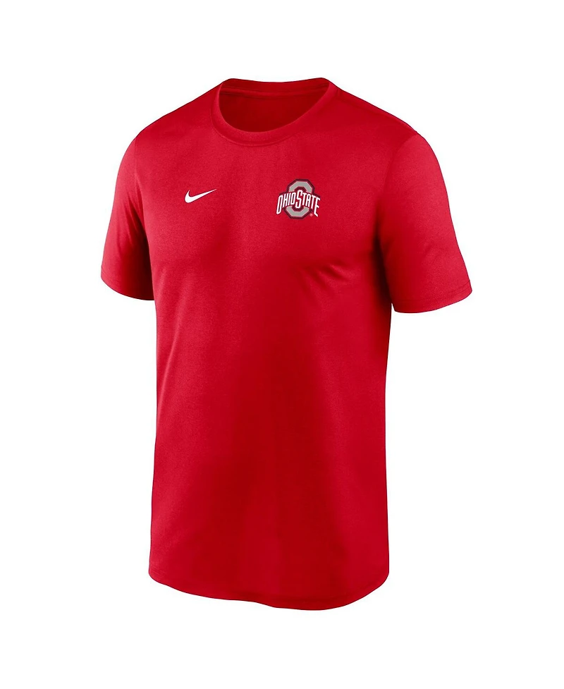 Nike Men's Scarlet Ohio State Buckeyes 2025 Sideline Small Logo Legend Performance T-Shirt