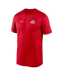 Nike Men's Scarlet Ohio State Buckeyes 2025 Sideline Small Logo Legend Performance T-Shirt