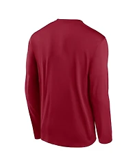 Nike Men's Cardinal Stanford Primetime Center Lockup Two-Hit Legend Performance Long Sleeve T-Shirt