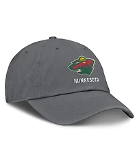 Fanatics Men's Charcoal Minnesota Wild Washed Adjustable Hat