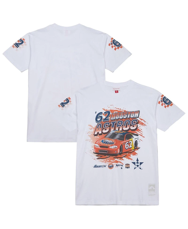 Mitchell & Ness Men's White Houston Astros Speedway Car T-Shirt