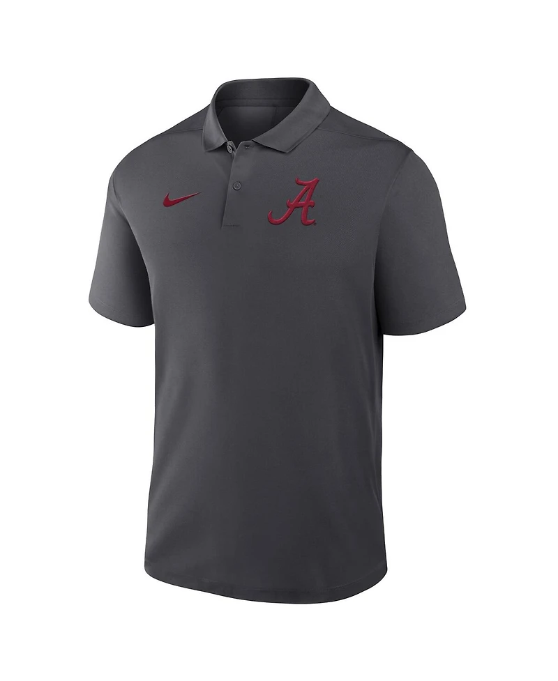 Nike Men's Anthracite Alabama Crimson Tide Primetime Victory Primary Logo Performance Polo Shirt