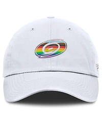 Fanatics Men's White Carolina Hurricanes Pride Adjustable Hat