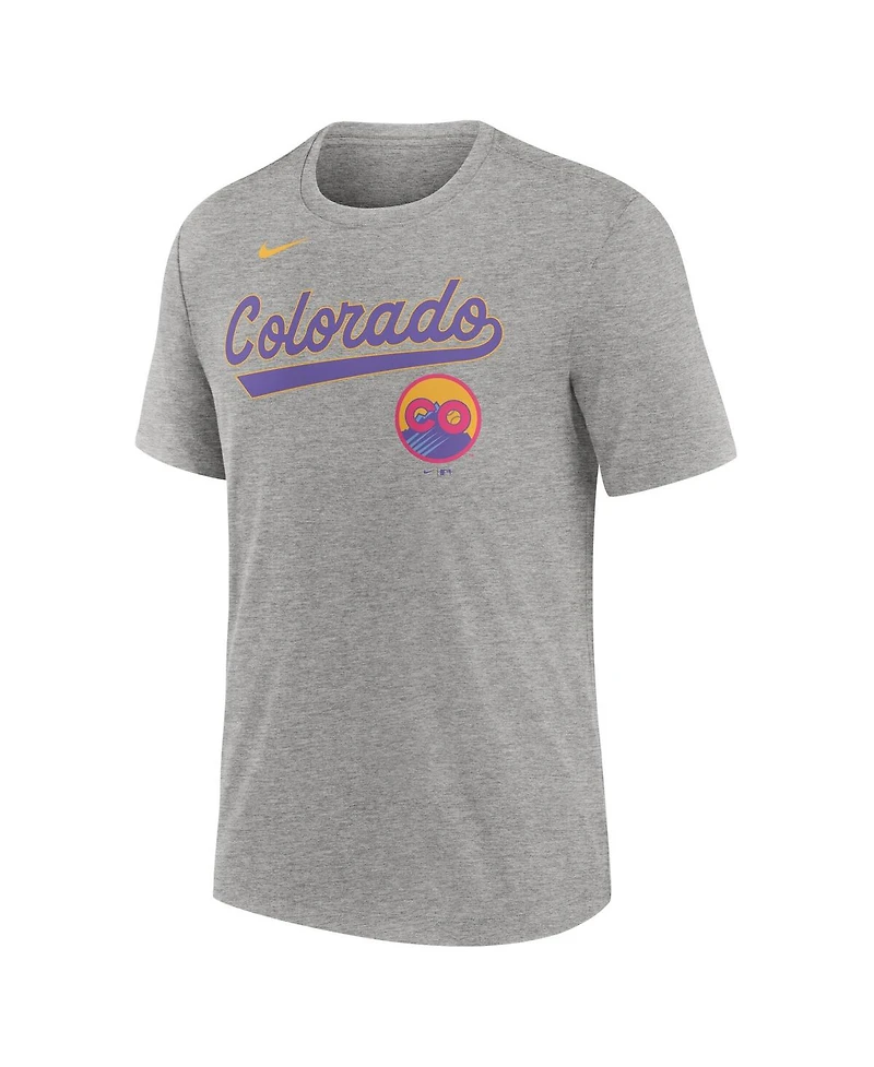 Nike Men's Heather Charcoal Colorado Rockies 2025 City Connect Tri-Blend T-Shirt