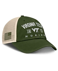 Fanatics Men's Olive Virginia Tech Hokies Oht Military Appreciation Frontier Trucker Adjustable Hat