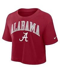 Nike Women's Crimson Alabama Crimson Tide Power Pursuit Athletic Prep Arch Performance Cropped T-Shirt