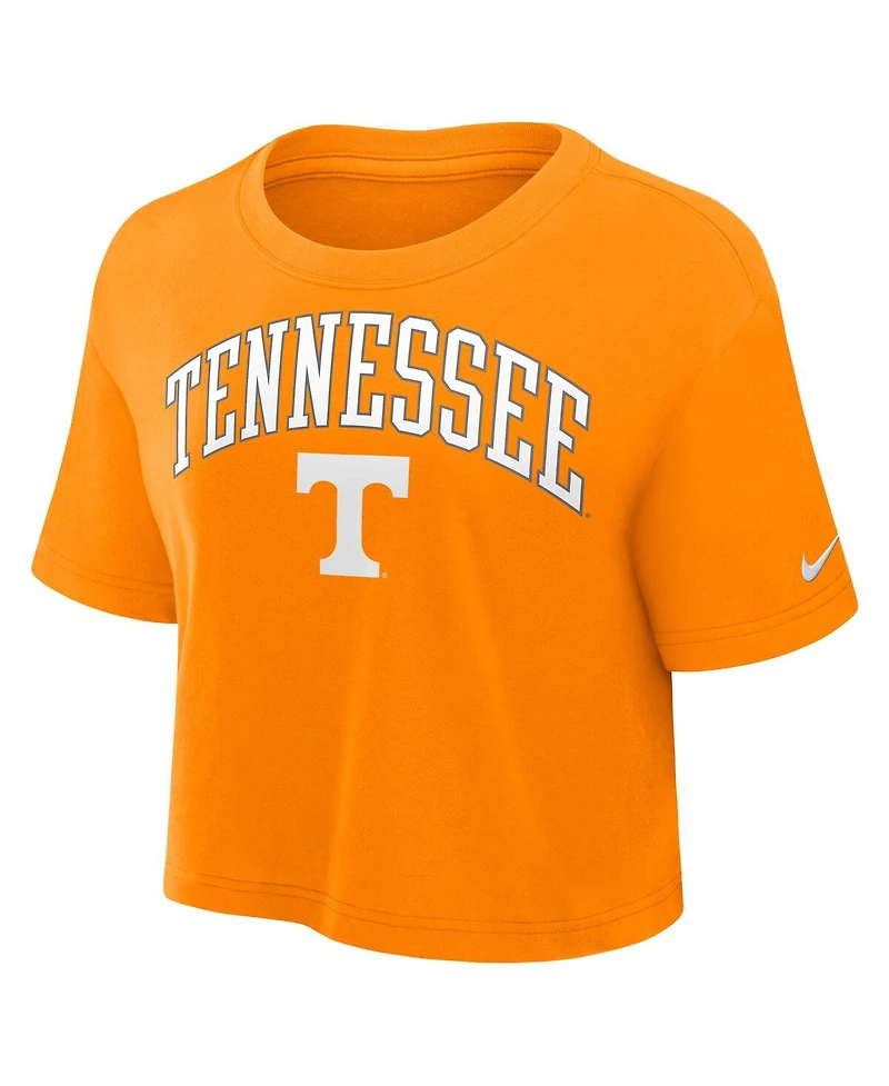 Nike Women's Tennessee Orange Tennessee Volunteers Power Pursuit Athletic Prep Arch Performance Cropped T-Shirt