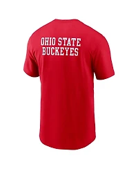 Nike Men's Scarlet Ohio State Buckeyes 2-Hit Stacked T-Shirt