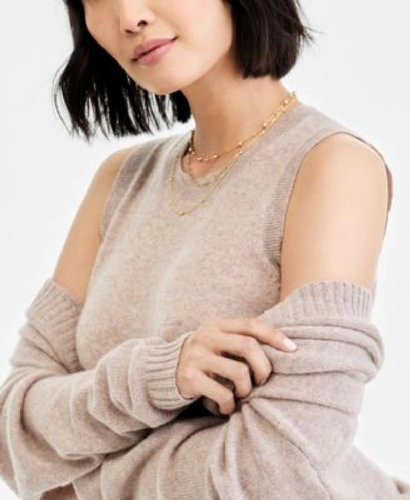 Charter Club Womens Cashmere Sleeveless Crewneck Sweater Cashmere Cocoon Cardigan Macys Exclusive