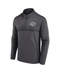 Logo Athletic Men's Heather Charcoal Los Angeles Kings Head-to-Head Raglan Quarter-Zip Sweatshirt