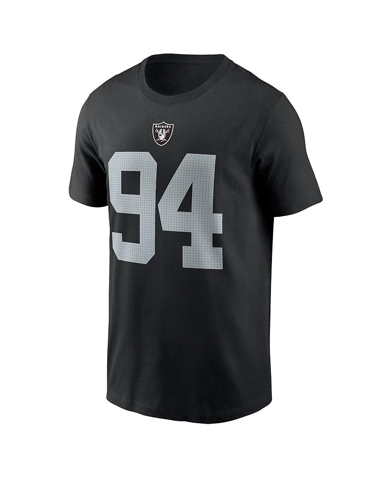 Nike Men's Christian Wilkins Black Las Vegas Raiders Player Name Number T-Shirt