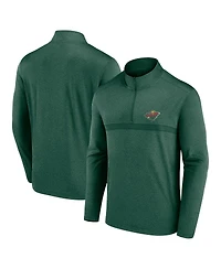 Logo Athletic Men's Dark Heather Green Minnesota Wild Head-to-Head Raglan Quarter-Zip Sweatshirt