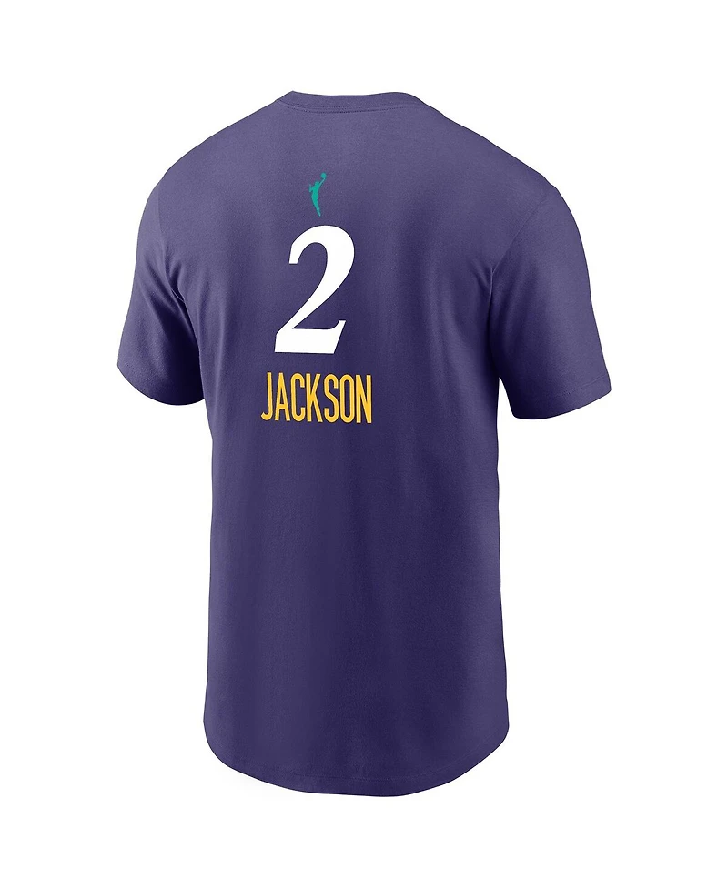 Nike Men's Rickea Jackson Purple Los Angeles Sparks Explorer Edition Name Number T-Shirt