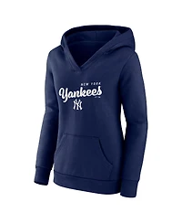 Logo Athletic Women's Navy New York Yankees Triumphant V-Neck Pullover Hoodie