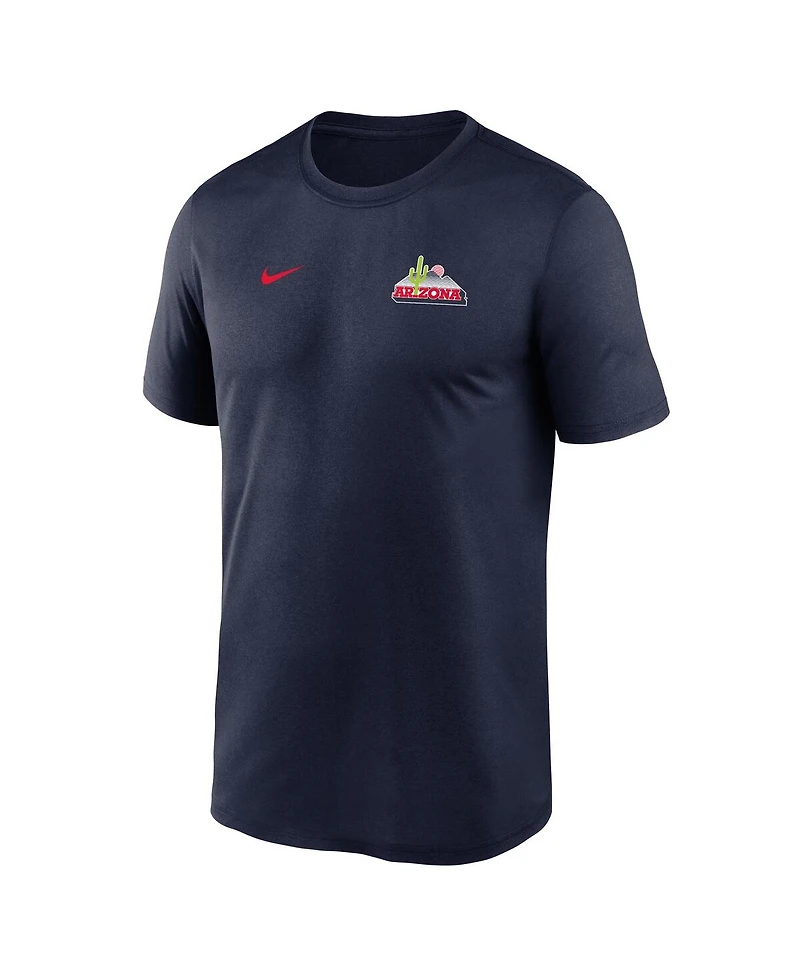 Nike Men's Navy Arizona Wildcats 2025 Sideline Small Logo Legend Performance T-Shirt