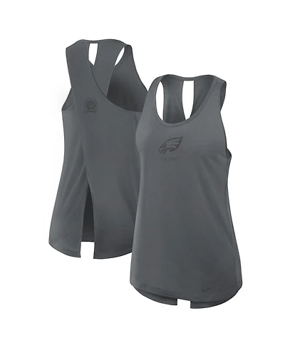 Nike Women's Gray Philadelphia Eagles Glory Crisscross Performance Tank Top