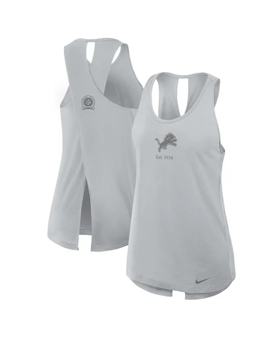 Nike Women's Gray Detroit Lions Glory Crisscross Performance Tank Top