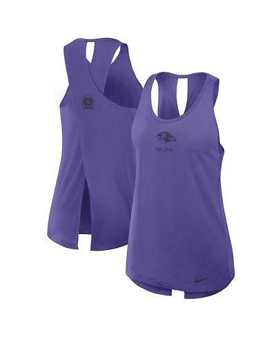 Nike Women's Purple Baltimore Ravens Glory Crisscross Performance Tank Top