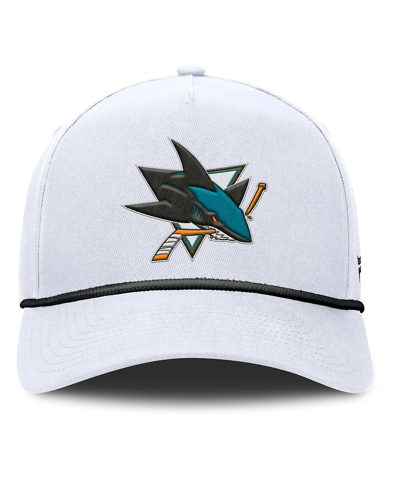 Fanatics Men's White San Jose Sharks Rope A-Frame Adjustable Hat