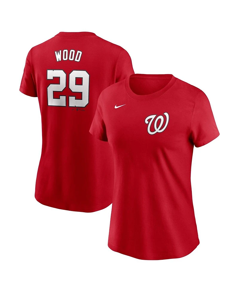 Nike Women's James Wood Red Washington Nationals Fuse Name Number T-Shirt