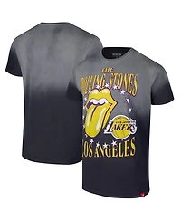 Sportiqe Men's and Women's Gray Rolling Stones x Los Angeles Lakers Bingham Collab T-Shirt