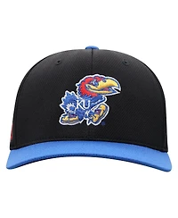 Top of the World Men's Black Kansas Jayhawks Reflex Fitted Hat