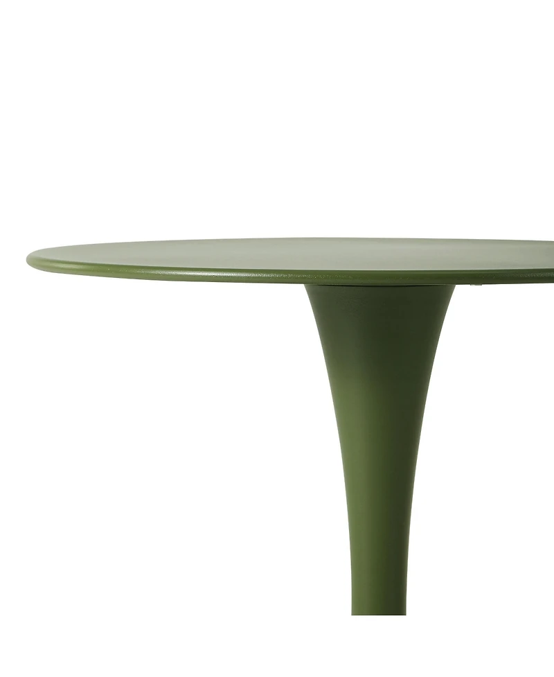 23.5" Round Outdoor Indoor Metal Cocktail Dining Table