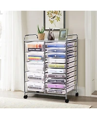 15 Drawers Rolling Storage Cart Organizer
