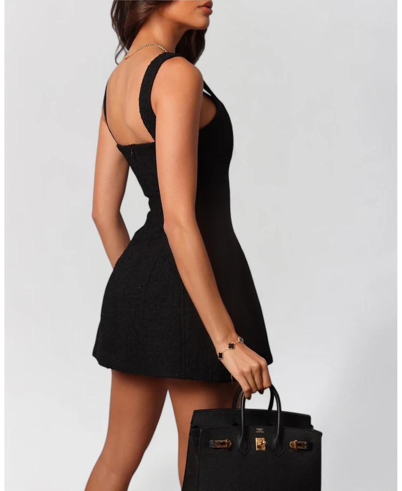 Heiress Beverly Hills Women's Boucle Flower A-Line Mini Dress