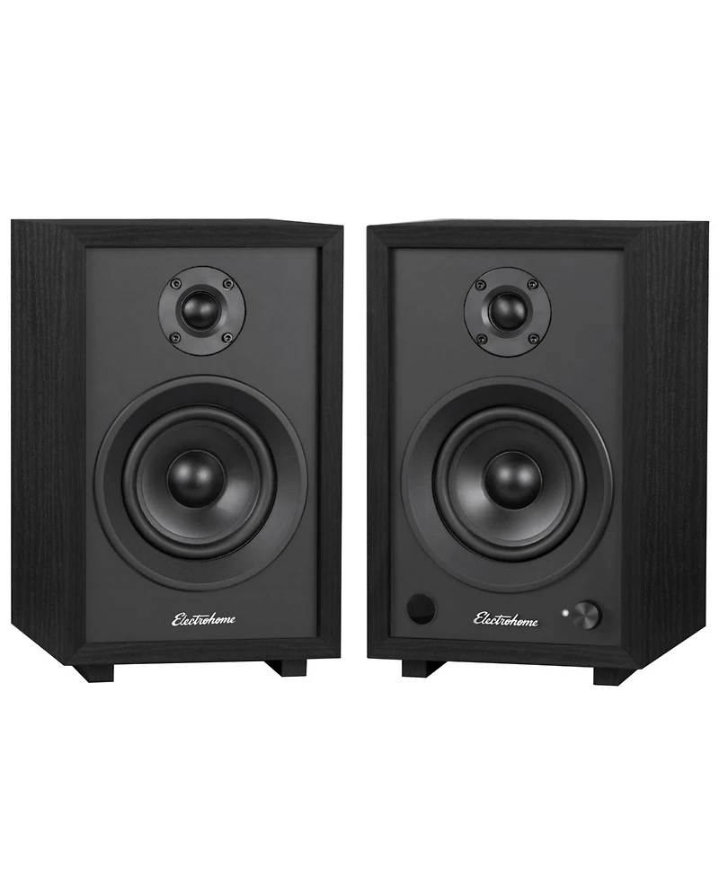 Electrohome McKinley 2.0 Stereo Powered Bookshelf Speakers with Built-in Amplifier and 4" Drivers for Turntable, Tv, Pc Wireless Music Stream