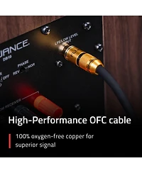 Fluance Premium Grade Subwoofer Cable with Gold-Plated Rca Connectors, High-performance Ofc cable with durable rubber insulator for Subwoofer, Home Th