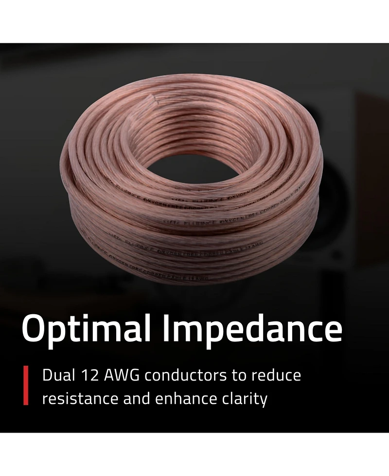 Fluance 12AWG 50ft Speaker Wire, Oxygen-free Copper Cable, for Hi-Fi Set-up, Home Theaters, Bookshelf or Floor-standing Speakers