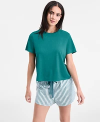 State of Day Stripe Seersucker Drawstring Shorts Xs-3X, Exclusively for Macy's