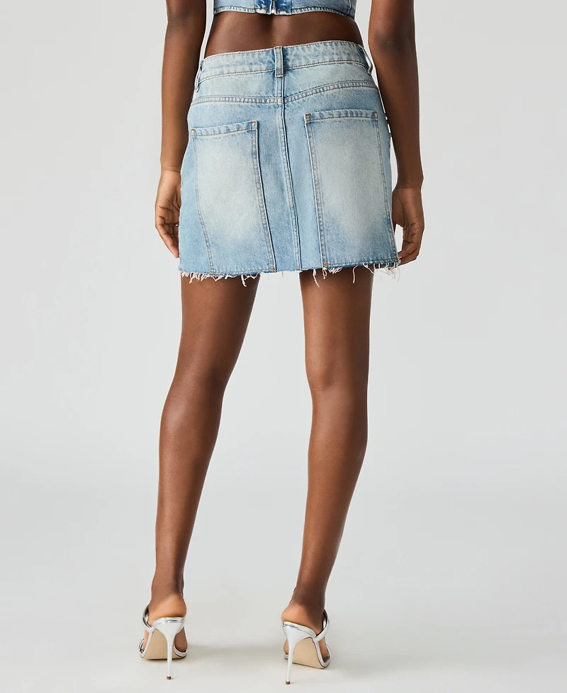 Steve Madden Women's Eras Embellished Cotton Denim Mini Skirt