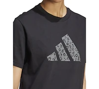 adidas Women's Cotton Animal-Print Logo Crewneck T-Shirt