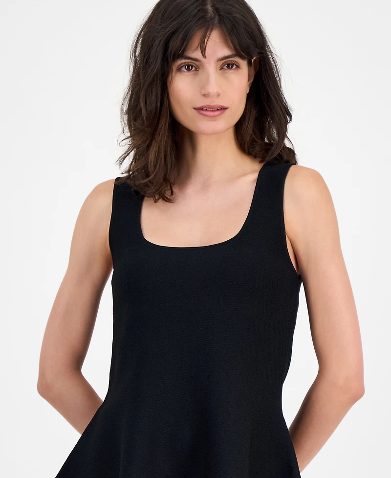 T Tahari Women's Square-Neck Peplum-Hem Sleeveless Top