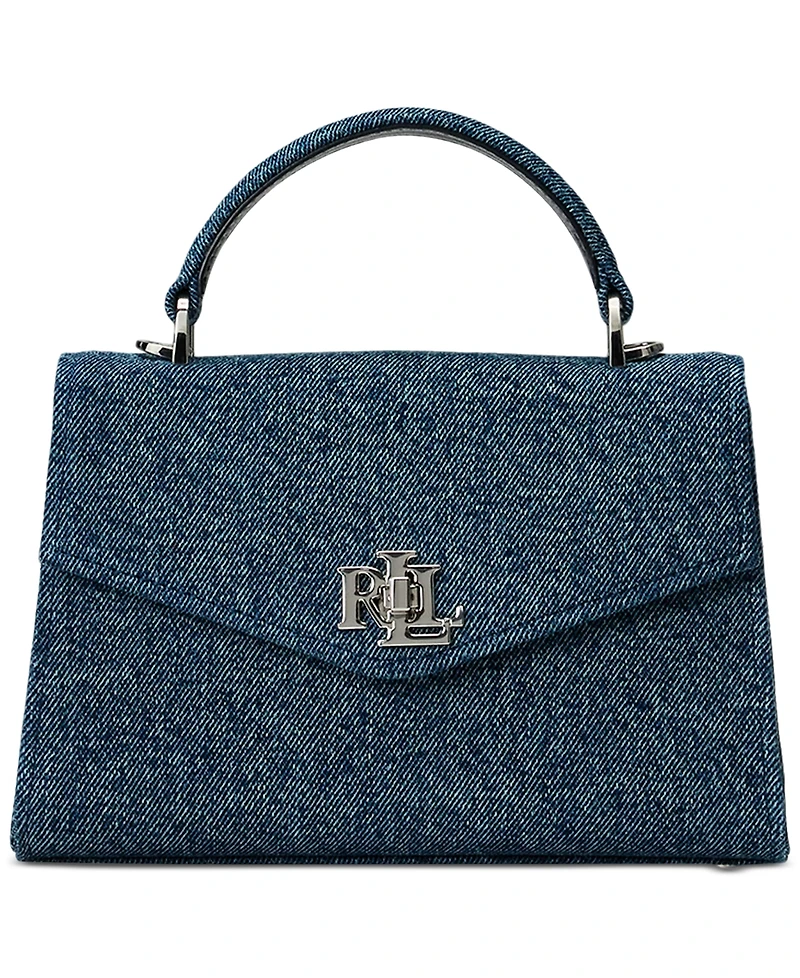 Lauren Ralph Lauren Washed Denim Small Farrah Satchel